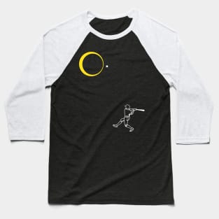 Solar Eclipse 2024 Baseball Player Batting towards the Sun Baseball T-Shirt